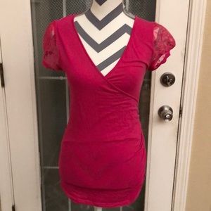 Cute top with deep v sexy